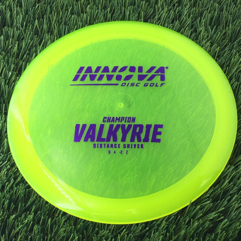 Innova Champion Valkyrie with Burst Logo Stock Stamp - 169g - Translucent Yellow