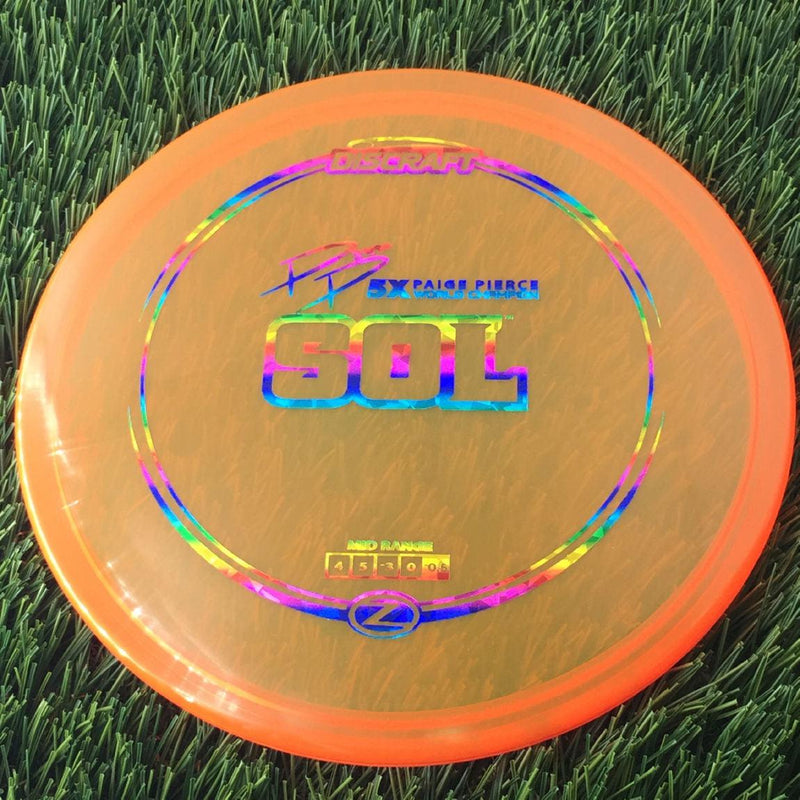 Discraft Elite Z Sol with PP 29190 5X Paige Pierce World Champion Stamp - 172g - Translucent Orange