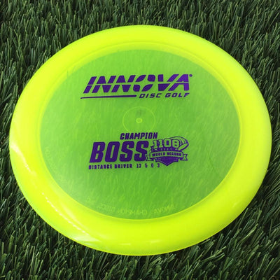 Innova Champion Boss with Burst Logo Stock 1108 Feet World Record Stamp - 171g - Translucent Yellow