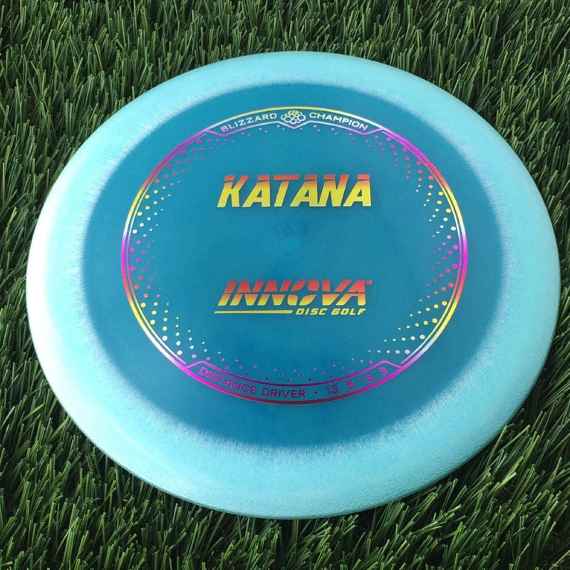 Innova Champion Blizzard Katana with Burst Logo Stock Stamp - 143g - Translucent Blue