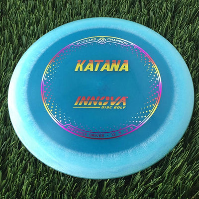 Innova Champion Blizzard Katana with Burst Logo Stock Stamp - 143g - Translucent Blue