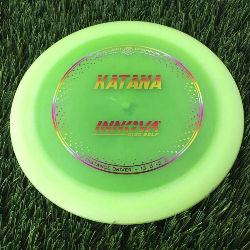 Innova Champion Blizzard Katana with Burst Logo Stock Stamp - 148g - Translucent Light Green