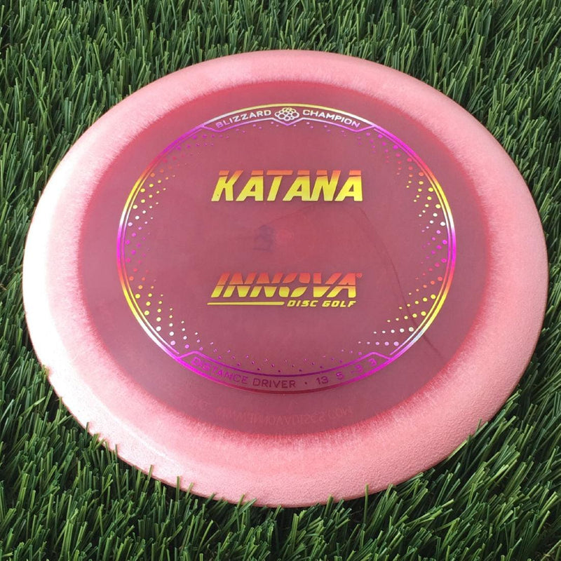 Innova Champion Blizzard Katana with Burst Logo Stock Stamp - 138g - Translucent Red