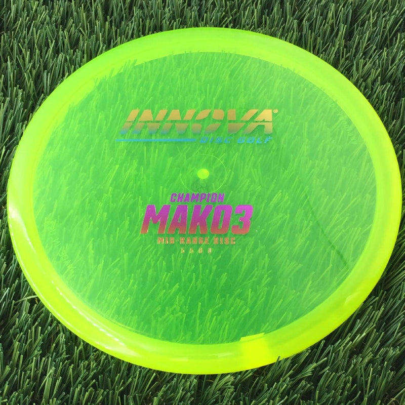 Innova Champion Mako3 with Burst Logo Stock Stamp - 180g - Translucent Yellow