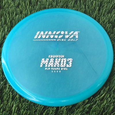 Innova Champion Mako3 with Burst Logo Stock Stamp - 173g - Translucent Turquoise Blue