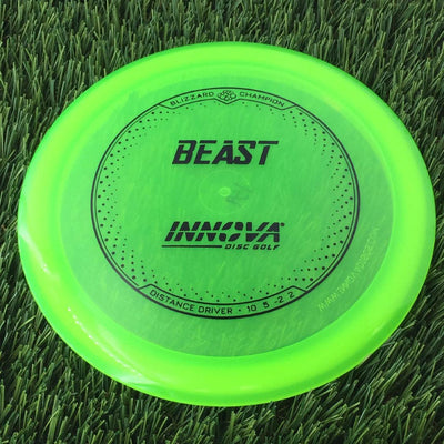 Innova Champion Blizzard Beast with Burst Logo Stock Stamp - 159g - Translucent Bright Green