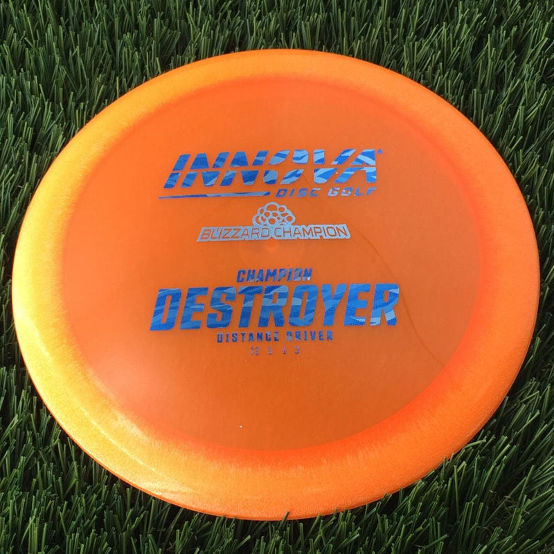 Innova Champion Blizzard Destroyer with 2 Foil Burst Logo Stock Stamp - 148g - Translucent Orange