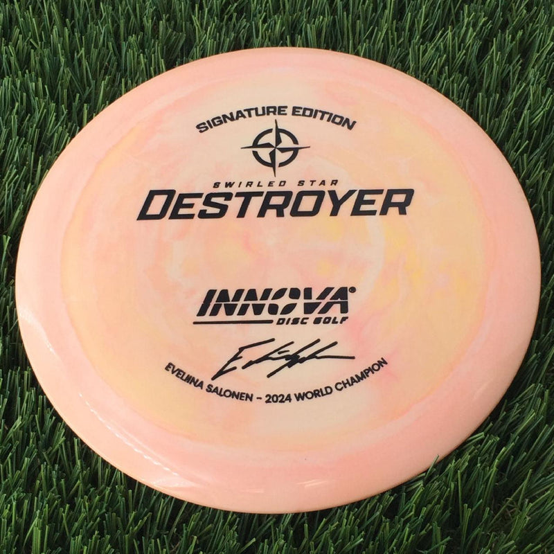 Innova Swirled Star Destroyer with Eveliina Salonen - 2024 World Champion Signature Edition Stamp - 175g Light Orange