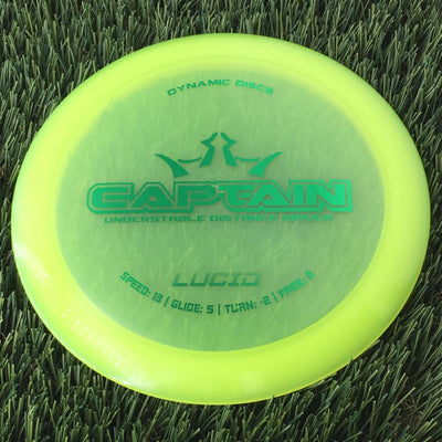 Dynamic Discs Lucid Captain - 170g - Translucent Neon Yellow