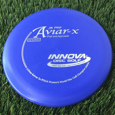 Innova Pro JK Aviar-x with Juliana Korver 5x PDGA Women's World Disc Golf Champion Stamp - 170g Dark Blue