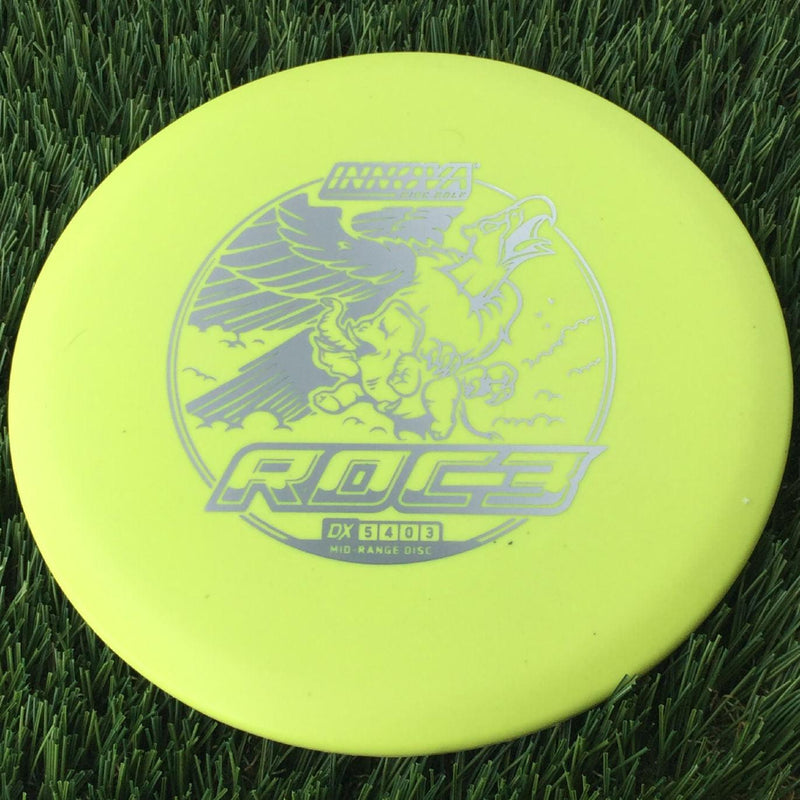 Innova DX Roc3 with Burst Logo Stock Character Stamp - 177g Pale Yellow