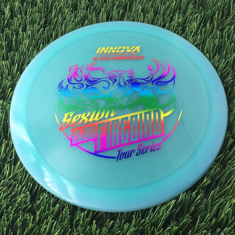 Innova Proto Color Glow Champion Firebird with Nate Sexton "Sexybird" 10 Year Anniversary Tour Series Stamp - 175g - Translucent Bluish Green