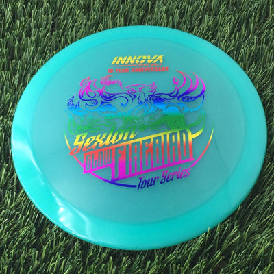 Innova Proto Color Glow Champion Firebird with Nate Sexton "Sexybird" 10 Year Anniversary Tour Series Stamp - 175g - Translucent Turquoise Green