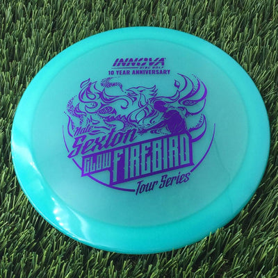 Innova Proto Color Glow Champion Firebird with Nate Sexton "Sexybird" 10 Year Anniversary Tour Series Stamp - 175g - Translucent Turquoise Green