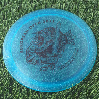 Discmania C-Line Metal Flake FD3 with European Open 2022 - The Beast - Nokia, Finland Stamp - 173g - Translucent Blue