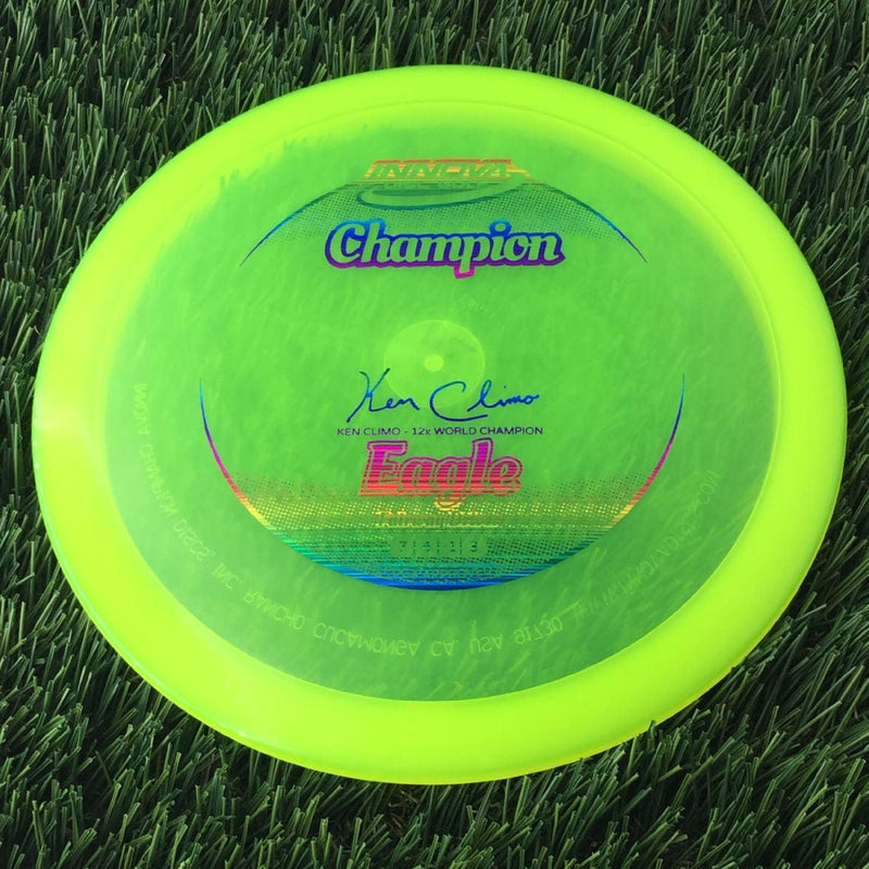 Innova Champion Eagle with Ken Climo - 12x World Champion New Stamp Stamp - 172g - Translucent Yellow