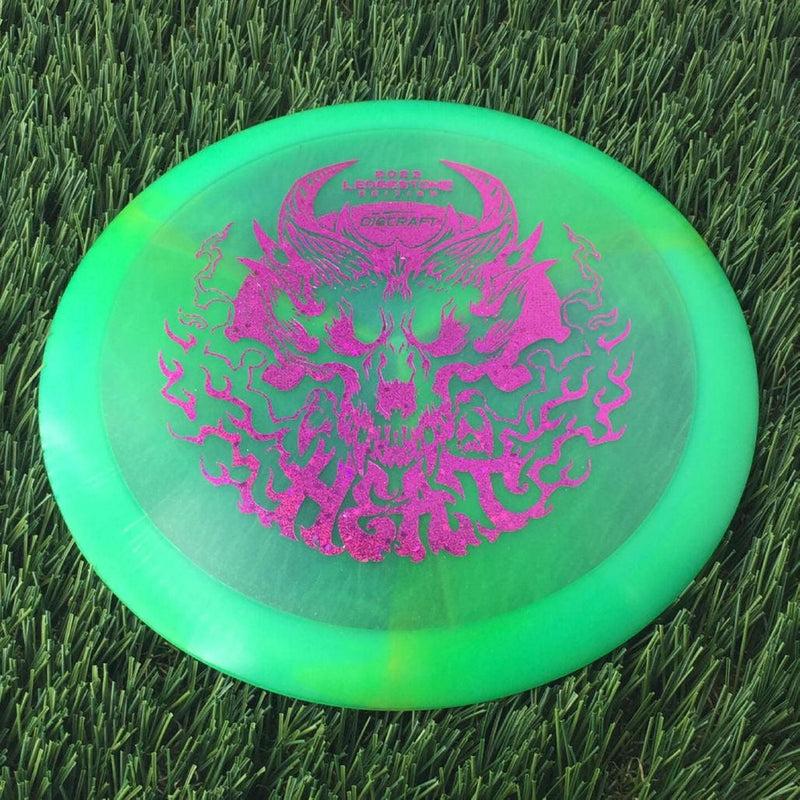 Discraft Elite Z Swirl Heat with 2023 Ledgestone Edition - Wave 1 Stamp - 174g - Translucent Green