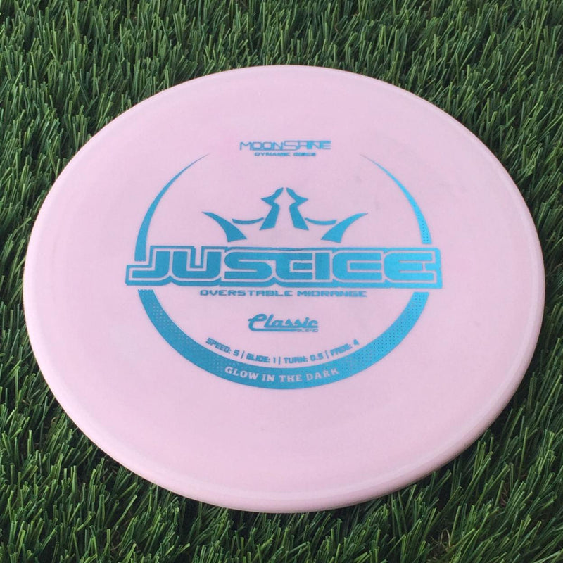 Dynamic Discs Classic Blend Moonshine Glow Justice with Glow in the Dark Stamp - 175g Pale Purple