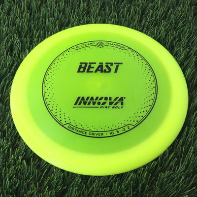 Innova Champion Blizzard Beast with Burst Logo Stock Stamp - 139g - Translucent Yellow