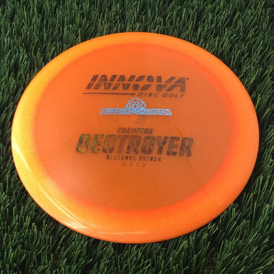 Innova Champion Blizzard Destroyer with 2 Foil Burst Logo Stock Stamp - 148g - Translucent Orange