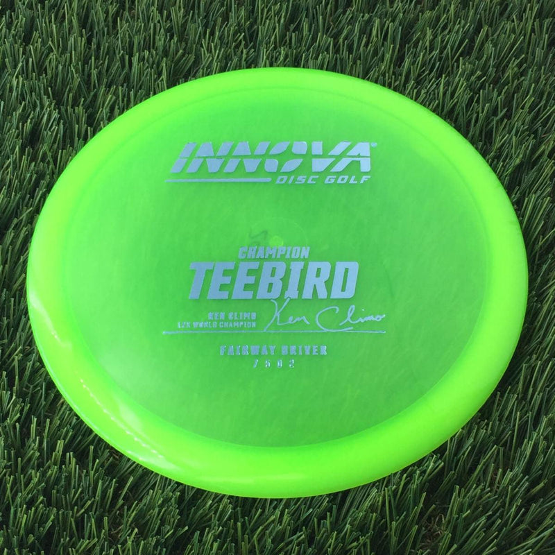 Innova Champion Teebird with Ken Climo 12x World Champion Burst Logo Stamp - 162g - Translucent Green