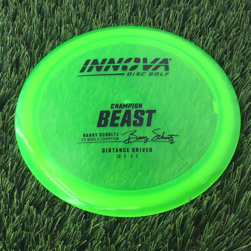 Innova Champion Beast with Burst Logo Barry Schultz 2X World Champion Stamp - 166g - Translucent Green