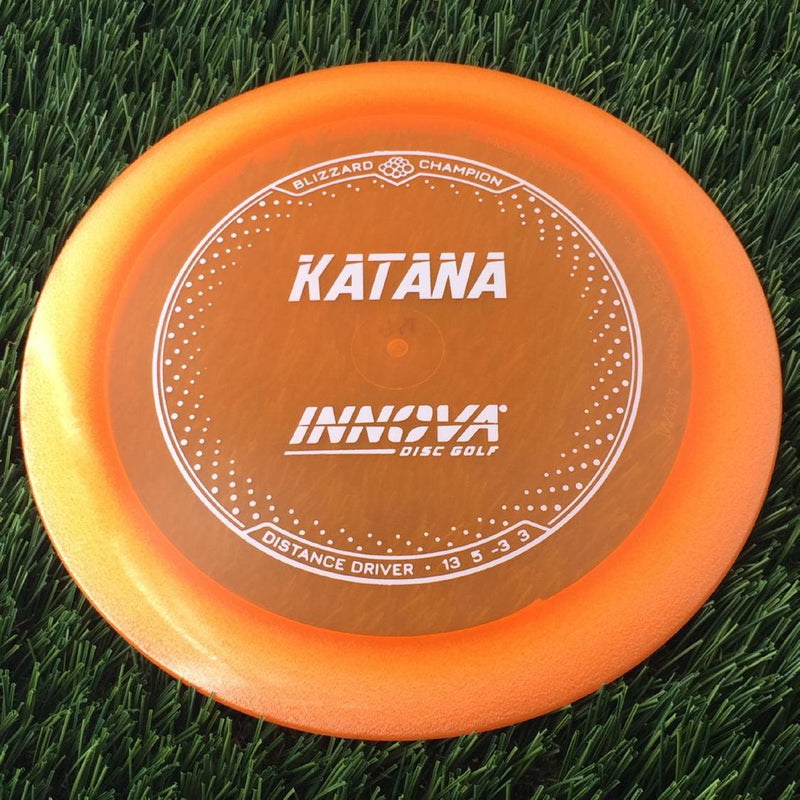 Innova Champion Blizzard Katana with Burst Logo Stock Stamp - 156g - Translucent Orange