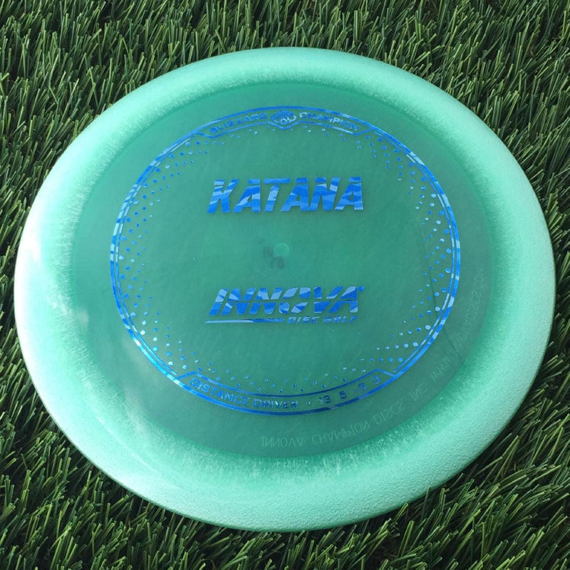 Innova Champion Blizzard Katana with Burst Logo Stock Stamp - 156g - Translucent Turquoise Green