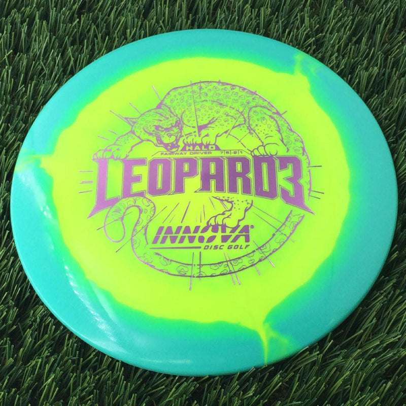 Innova Halo Star Leopard3 with Burst Logo Stock Stamp - 168g Turquoise Yellow