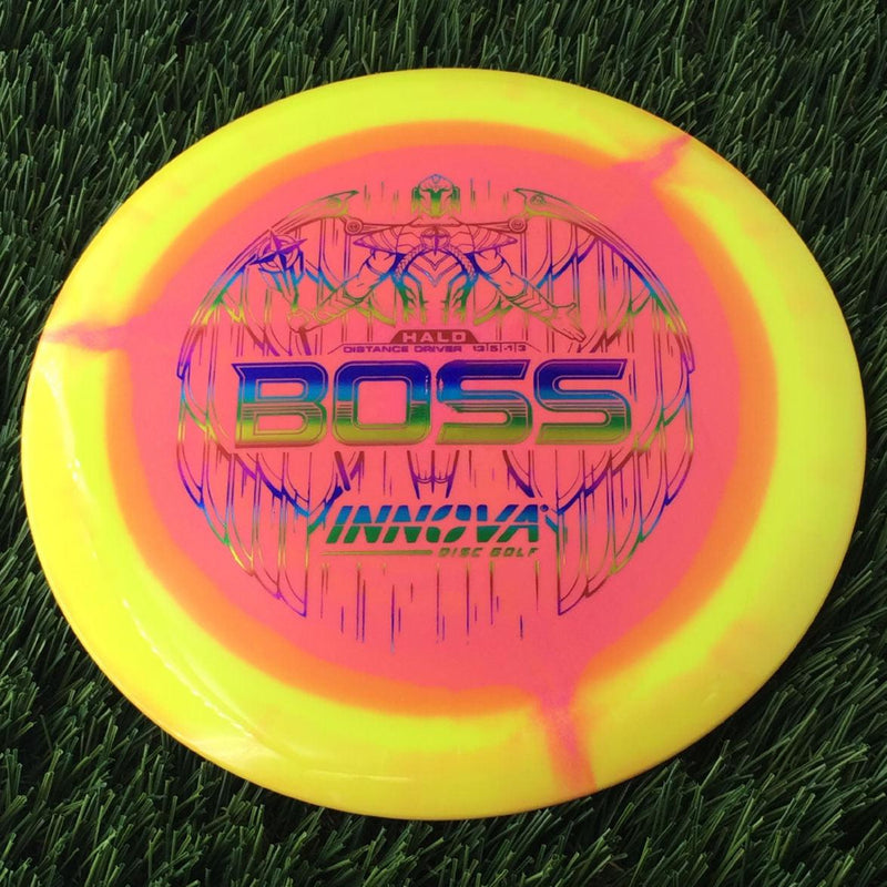 Innova Halo Star Boss with Burst Logo Stock Stamp - 160g Orangish Yellow