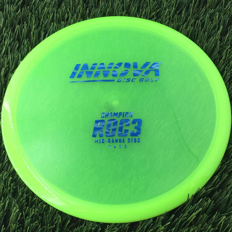 Innova Champion Roc3 with Burst Logo Stock Stamp - 180g - Translucent Neon Green