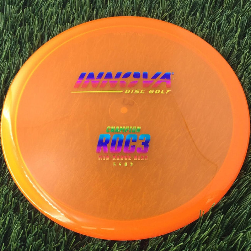 Innova Champion Roc3 with Burst Logo Stock Stamp - 177g - Translucent Orange