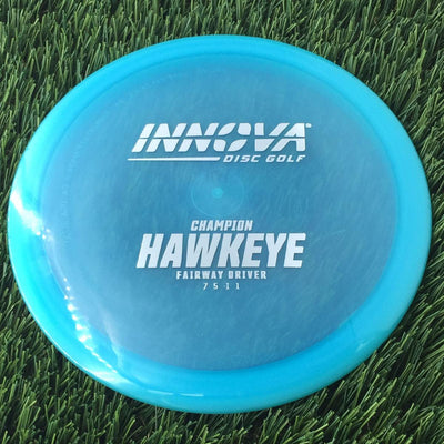 Innova Champion Hawkeye with Burst Logo Stock Stamp - 164g - Translucent Blue