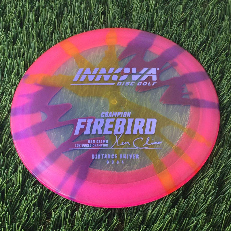 Innova Champion I-Dye Firebird with Ken Climo 12x World Champion Burst Logo Stamp - 169g - Translucent Dyed