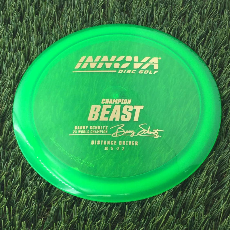 Innova Champion Beast with Burst Logo Barry Schultz 2X World Champion Stamp - 170g - Translucent Green