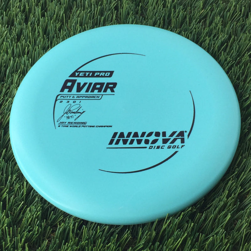 Innova Pro Yeti Aviar with Jay Yeti Reading 5 Time World Putting Champion Burst Logo Stamp - 168g Light Blue