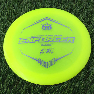 Dynamic Discs Lucid Enforcer with Ricky Wysocki - 2X World Champion - SockiBomb Stamp - 175g - Translucent Yellow