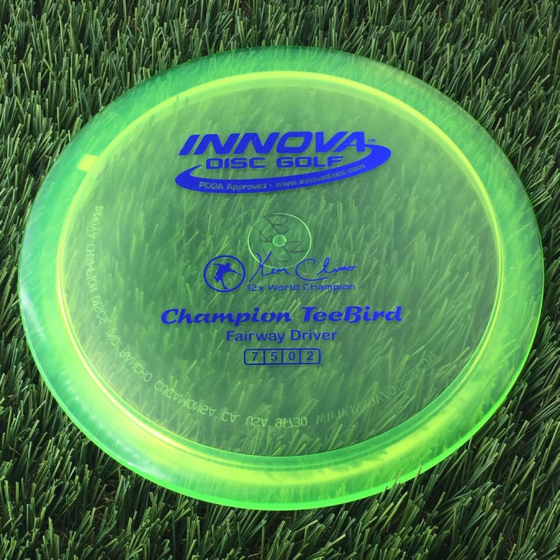 Innova Champion Teebird with Ken Climo 12x World Champion Stamp - 175g - Translucent Green