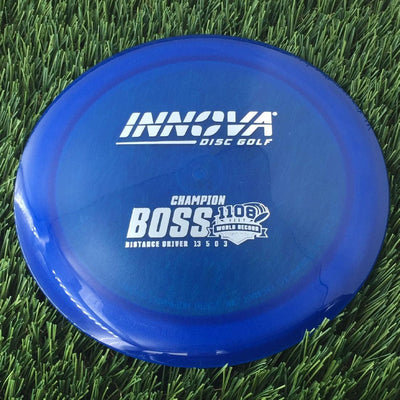 Innova Champion Boss with Burst Logo Stock 1108 Feet World Record Stamp - 175g - Translucent Blue