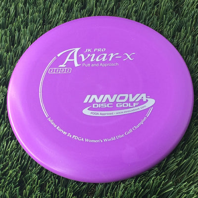 Innova Pro JK Aviar-x with Juliana Korver 5x PDGA Women's World Disc Golf Champion Stamp- 154 Purple