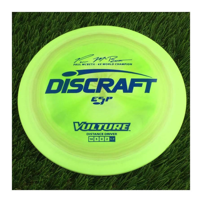 Discraft ESP Vulture with Paul McBeth - 6x World Champion Signature Stamp - 176g - Solid Light Green